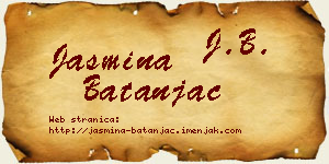 Jasmina Batanjac vizit kartica